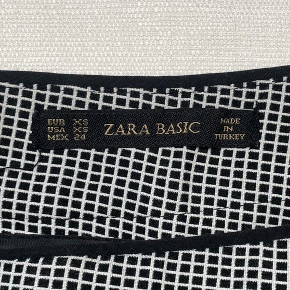 Zara Mini Black White Gingham Chequer Plaid Shorts Sz XS - Picture 6 of 6